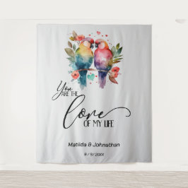 Liebende Vögel. Du bist die Liebe meines Lebens! Wandteppich