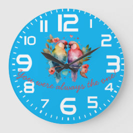 Liebende Vögel. Du warst immer der Einzige! Große Wanduhr