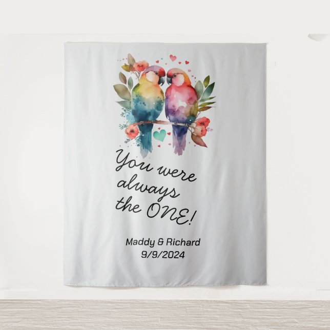Liebende Vögel. Du warst immer der Einzige! Wandteppich (Vorderseite)