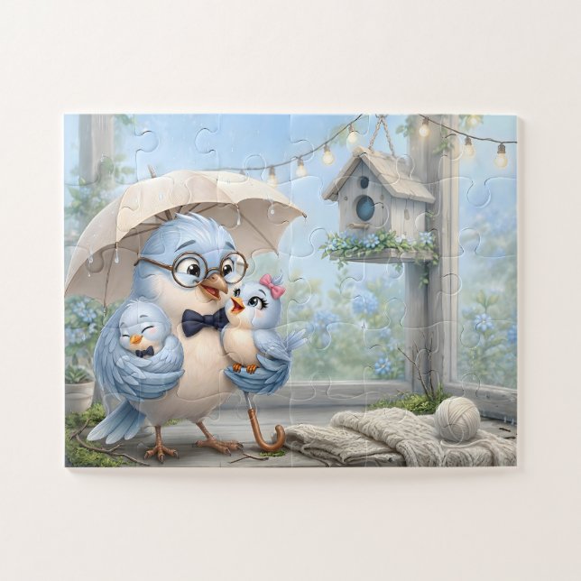 Liebender Vogelvater Puzzle (Horizontal)
