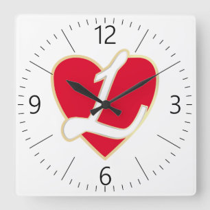 Liebendes Herz Quadratische Wanduhr