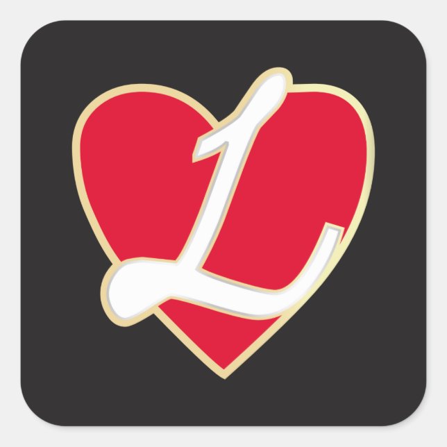 Liebendes Herz Quadratischer Aufkleber (Vorderseite)