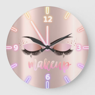 Liebenswert Cool Trendige Rosen Gold Faux Wimpern Große Wanduhr
