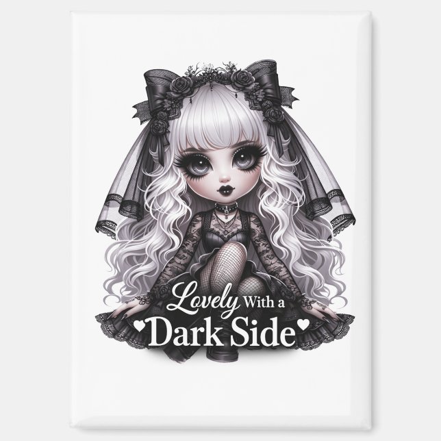 Liebenswert mit einer dunklen Seite Gothic Süß Mag Magnet (Vorderseite)