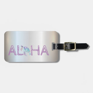 Liebenswerte Aloha Hawaiian Glitter-Schildkröte, S Gepäckanhänger