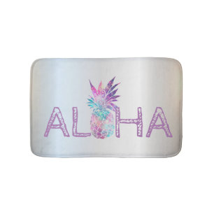 Liebenswerte Aloha Hawaiianische Ananas, Silber Badematte