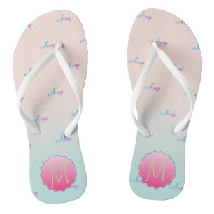 Liebenswerte Coole Glitter-Makeup ,Monogramm Flip Flops