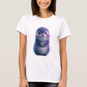 Liebenswerte Flauschige Lila Kreatur Kunst Frauen T-Shirt