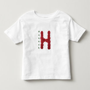 Liebenswerte handgefertigte rosa Buchstabe H Monog Kleinkind T-shirt
