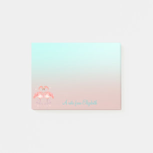 Liebenswerte rosa Flamingos in Liebe Ombre Post-it Klebezettel