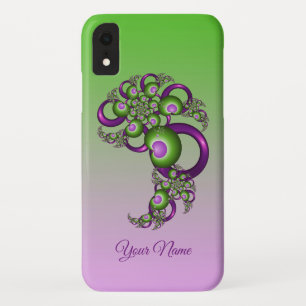 Liebenswerte rosa grüne Herzen Abstrakter Fraktal Case-Mate iPhone Hülle