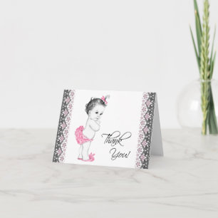 Liebenswerte rosa und schwarze Dankeskarten für Ba Dankeskarte