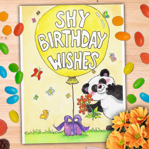 Liebenswerte schüchterne Panda-Happy-Birthday-Post Postkarte
