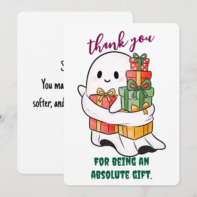 Liebenswerter Geist mit Geschenken Dankeskarte (Vorne/Hinten)