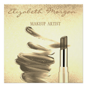 Liebenswerter goldener Lippenstift, Makeup-Artist Poster