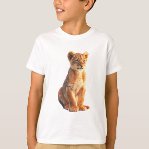Liebenswerter handgemalter realistischer Löwenjung T-Shirt