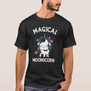 Liebenswerter Kuh-Einhorn-Horn-Eiscreme-Kegel Magi T-Shirt