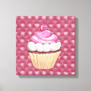 Liebenswerter rosa Cupcake-Leinwanddruck Leinwanddruck