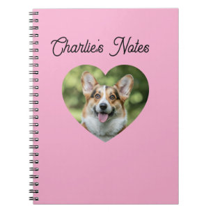 Liebenswerter rosa personalisierter Hund Herzrahme Notizblock