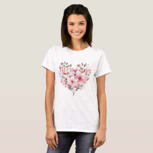 Liebenswertes Blumen-Herz-T-Shirt T-Shirt