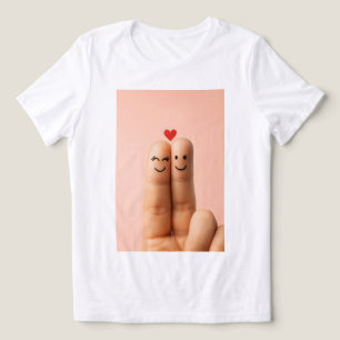 Liebenswertes Fingerpaar Kunst, Süße Finger Gesich Tri-Blend Shirt