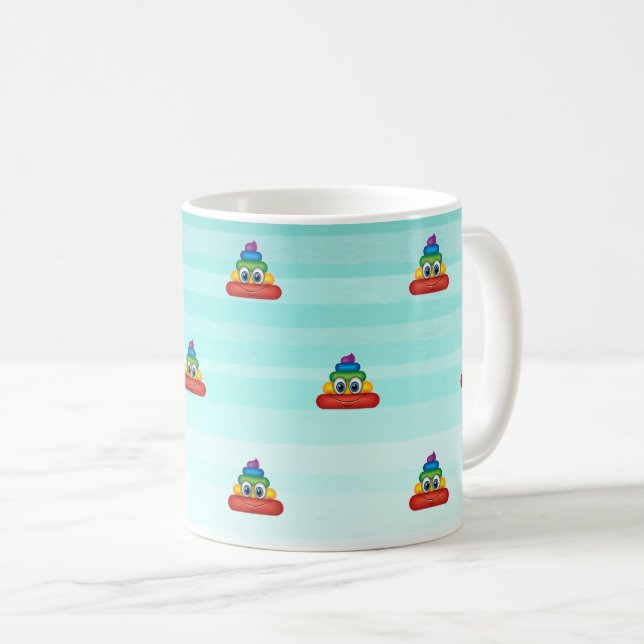 Liebenswertes Regenbogen-Kot-Emoji Kaffeetasse (VorderseiteRechts)
