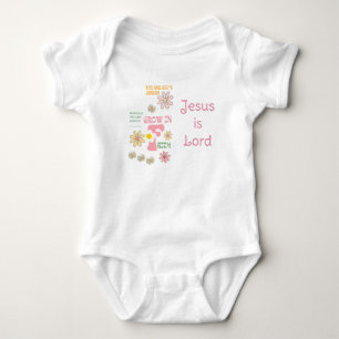 Liebenswürdiger Glaube Pastell Retro Floral Schmet Baby Strampler