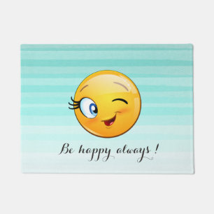 Liebenswürdiger zwinkernd Smiley Gesicht - Sei imm Fußmatte