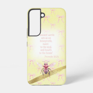 .Liebenswürdiges Hellgelb Rosa Schleife Schrift Ro Samsung Galaxy Hülle