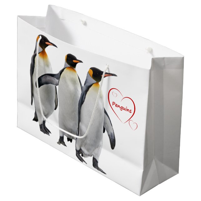Liebepenguins-Geschenk-Tasche (wählen Sie Ihre Große Geschenktüte (Vorderseite Schrägansicht)