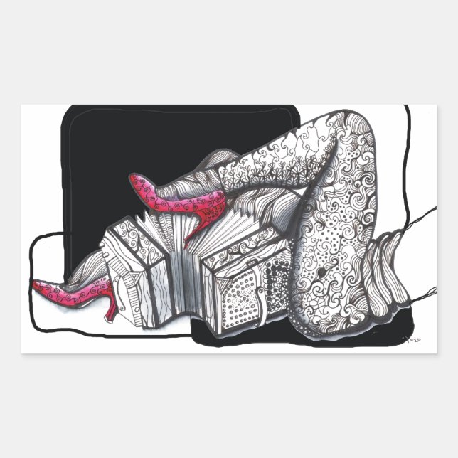 Lieber Bandoneon Tango Rechteckiger Aufkleber (Vorderseite)