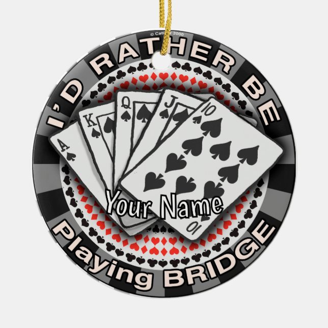 Lieber Bridge spielen Keramik Ornament (Vorne)