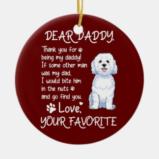 Lieber Daddy Bichon Frise Vater Vatertag Keramik Ornament