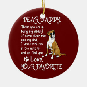 Lieber Daddy Boxer liebt Hunde Vater Vatertag Keramik Ornament