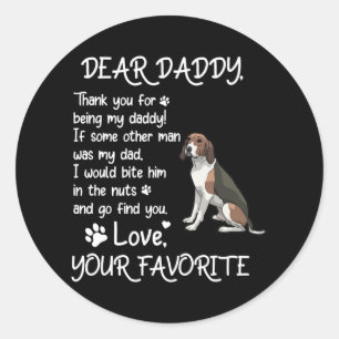 Lieber Daddy Coonhound Hund Vater Vatertag Runder Aufkleber