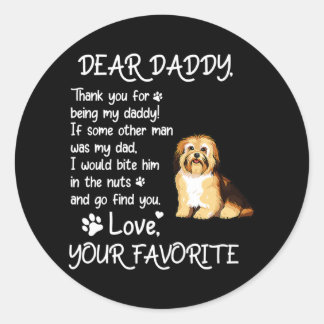 Lieber Daddy Havanese Hund Vater Vatertag Runder Aufkleber