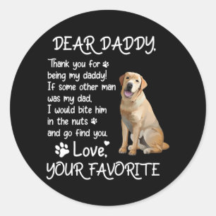 Lieber Daddy Labrador Hund Papa Vatertag Runder Aufkleber