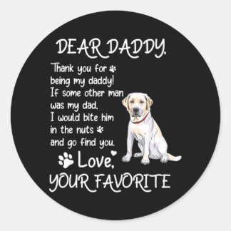 Lieber Daddy Labrador Hund Vater Vatertag Runder Aufkleber