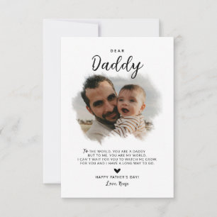 Lieber Daddy Moderne Herz-Foto-Vatertagskarte Karte
