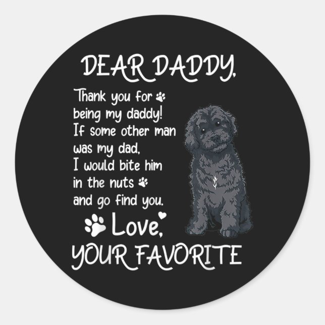 Lieber Daddy Schnoodle Hund Vater Vatertag Runder Aufkleber (Vorderseite)