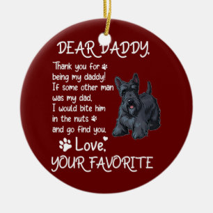 Lieber Daddy Scottish Terrier Hund Papa Vatertag Keramik Ornament
