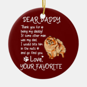 Lieber Daddy Spitz Dog Vater Vatertag Keramik Ornament