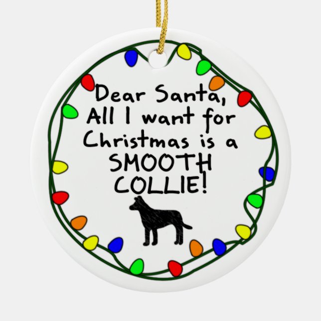 Lieber glatter Collie Sankt Keramikornament (Vorne)