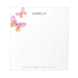 Lieber Gott, erleuchte was dunkles Butterfly Notep Notizblock