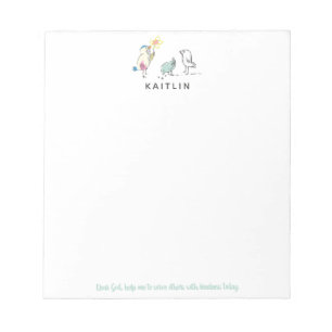 Lieber Gott helfe mir Whimsical Birds Notizblock