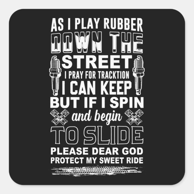 Lieber Gott schütze mein süßes Fahrradgeschenk Quadratischer Aufkleber (Vorderseite)