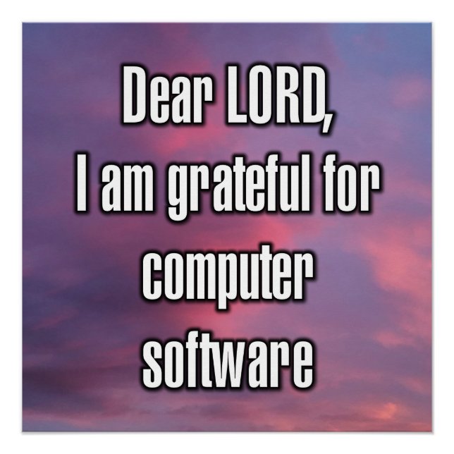 Lieber Herr, ich bin dankbar für Computersoftware Poster (Vorderseite)