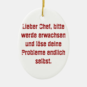 "Lieber Koch, bitte." Keramikornament