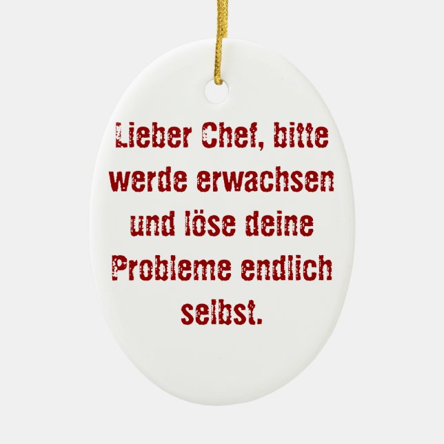 "Lieber Koch, bitte." Keramikornament (Vorne)