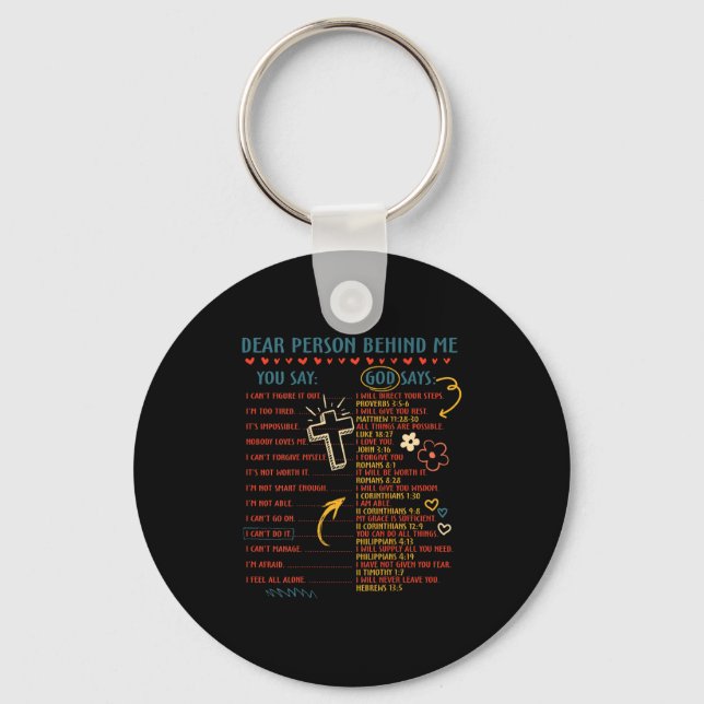 Lieber Mensch hinter mir sagt Gott, sagt Inszenier Schlüsselanhänger (Vorderseite)